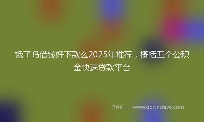 饿了吗借钱好下款么2025年推荐，概括五个公积金快速贷款平台