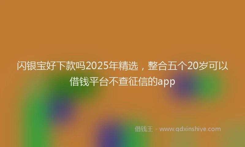 闪银宝好下款吗2025年精选，整合五个20岁可以借钱平台不查征信的app