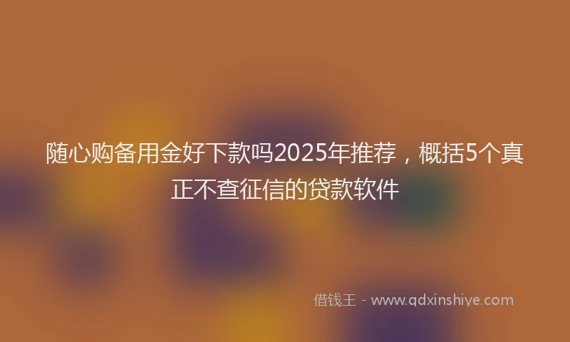 随心购备用金好下款吗2025年推荐，概括5个真正不查征信的贷款软件