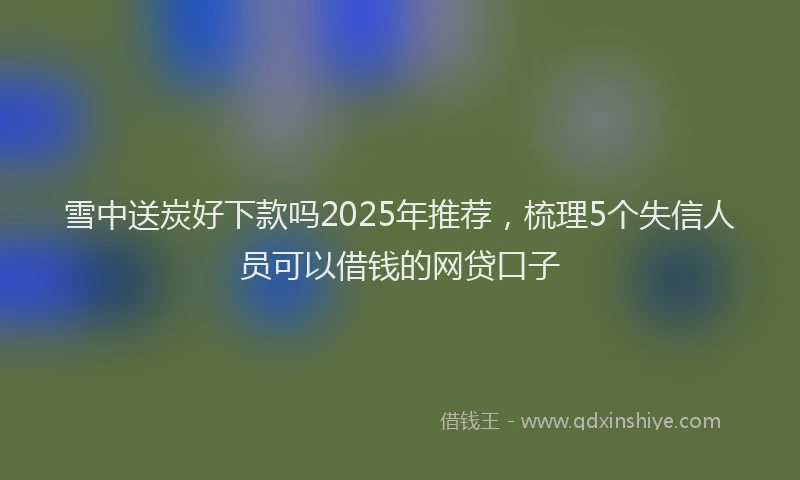 雪中送炭好下款吗2025年推荐，梳理5个失信人员可以借钱的网贷口子