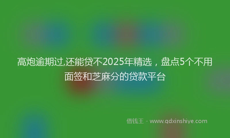 高炮逾期过,还能贷不2025年精选，盘点5个不用面签和芝麻分的贷款平台