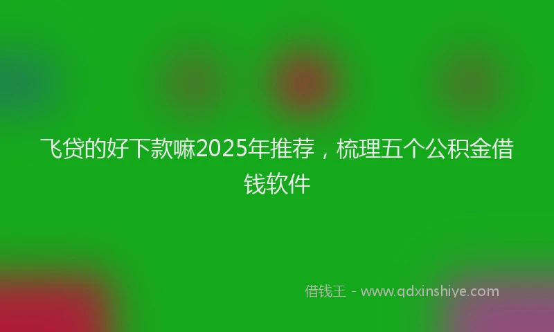 飞贷的好下款嘛2025年推荐，梳理五个公积金借钱软件