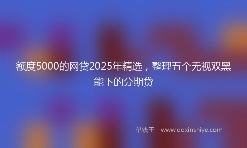 额度5000的网贷2025年精选，整理五个无视双黑能下的分期贷