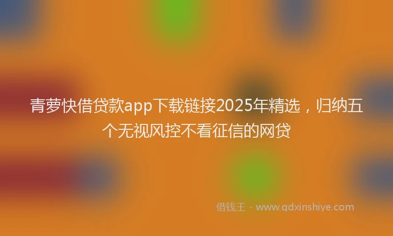 青萝快借贷款app下载链接2025年精选，归纳五个无视风控不看征信的网贷
