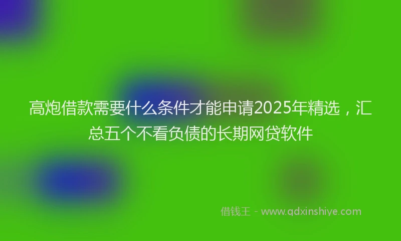 高炮借款需要什么条件才能申请2025年精选，汇总五个不看负债的长期网贷软件