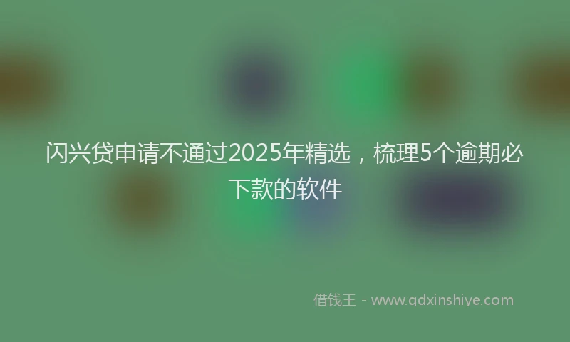 闪兴贷申请不通过2025年精选，梳理5个逾期必下款的软件