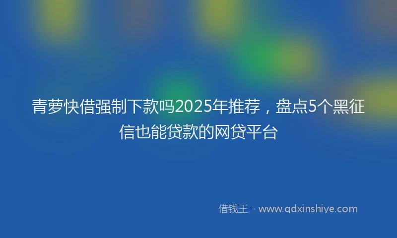青萝快借强制下款吗2025年推荐，盘点5个黑征信也能贷款的网贷平台