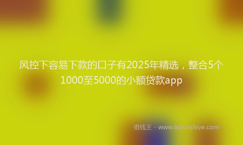 风控下容易下款的口子有2025年精选，整合5个1000至5000的小额贷款app
