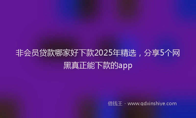 非会员贷款哪家好下款2025年精选，分享5个网黑真正能下款的app
