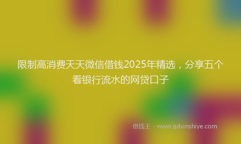 限制高消费天天微信借钱2025年精选，分享五个看银行流水的网贷口子