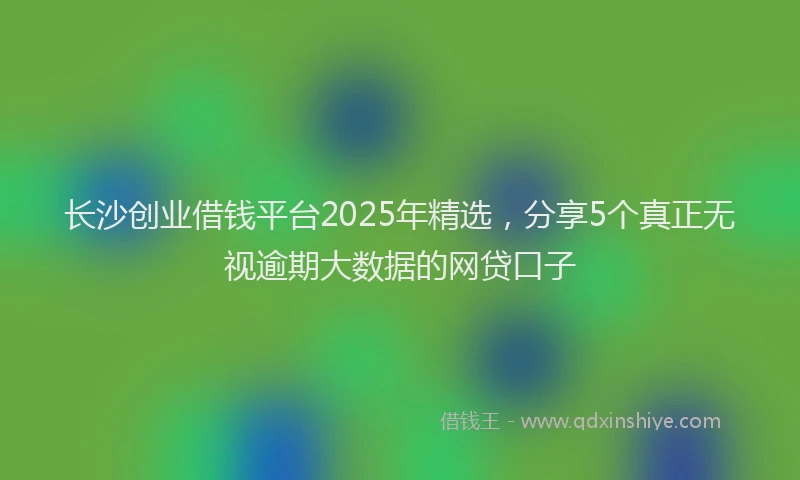 长沙创业借钱平台2025年精选，分享5个真正无视逾期大数据的网贷口子