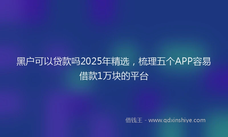 黑户可以贷款吗2025年精选，梳理五个APP容易借款1万块的平台