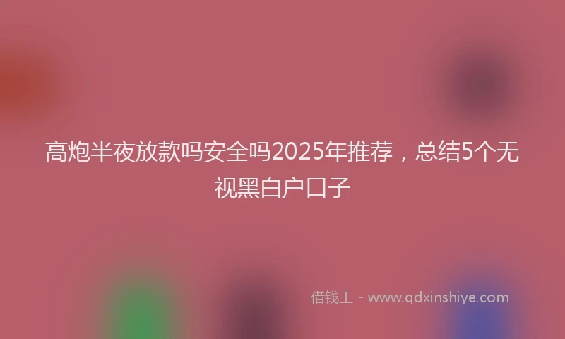 高炮半夜放款吗安全吗2025年推荐，总结5个无视黑白户口子