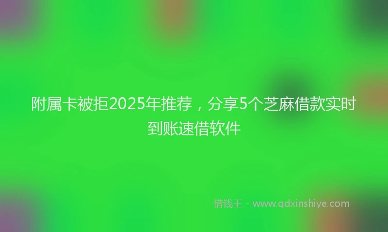 附属卡被拒2025年推荐，分享5个芝麻借款实时到账速借软件