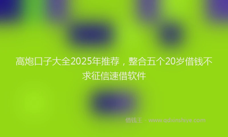 高炮口子大全2025年推荐，整合五个20岁借钱不求征信速借软件