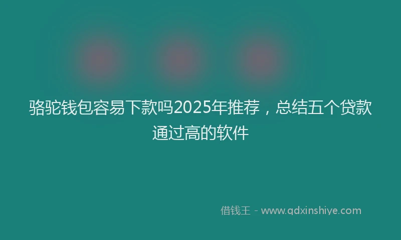 骆驼钱包容易下款吗2025年推荐，总结五个贷款通过高的软件