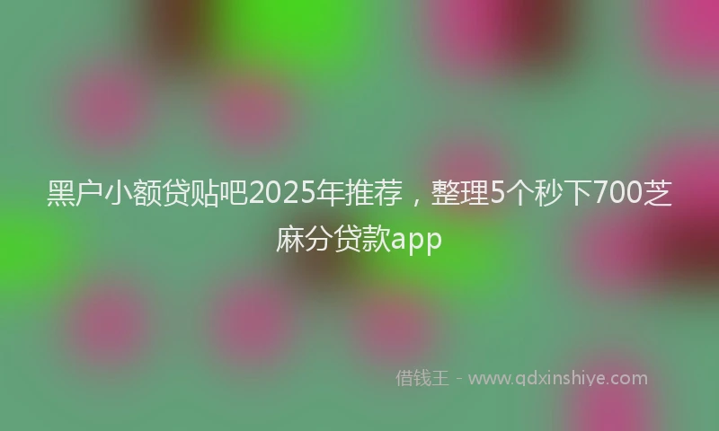 黑户小额贷贴吧2025年推荐，整理5个秒下700芝麻分贷款app