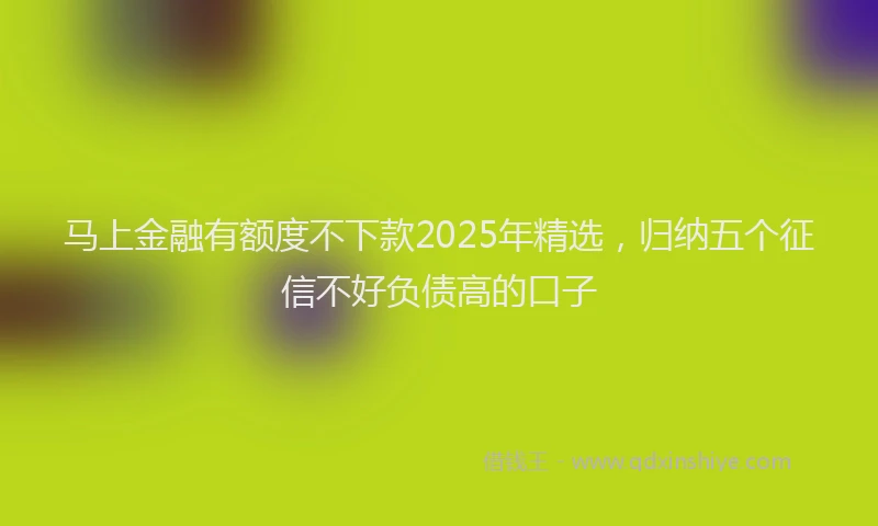 马上金融有额度不下款2025年精选，归纳五个征信不好负债高的口子