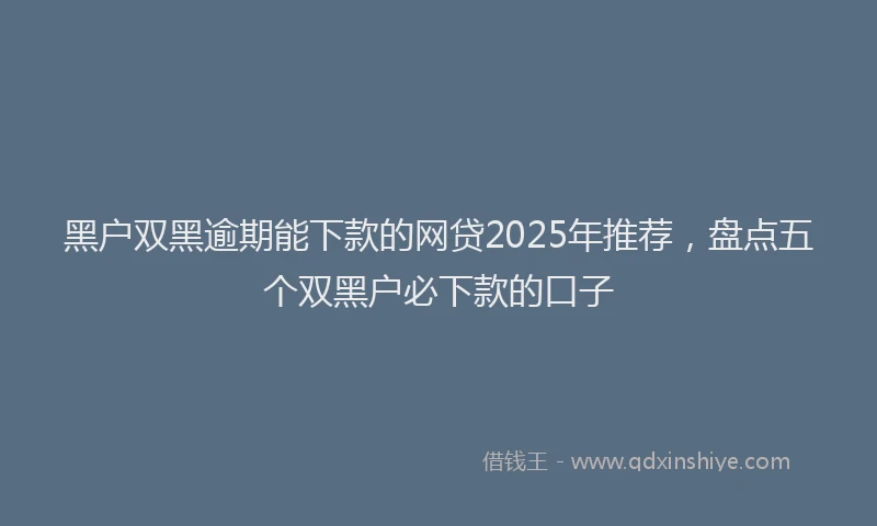 黑户双黑逾期能下款的网贷2025年推荐，盘点五个双黑户必下款的口子