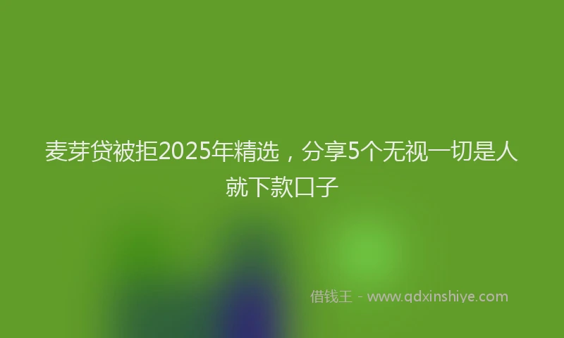 麦芽贷被拒2025年精选，分享5个无视一切是人就下款口子