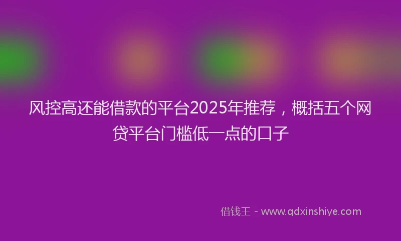 风控高还能借款的平台2025年推荐，概括五个网贷平台门槛低一点的口子