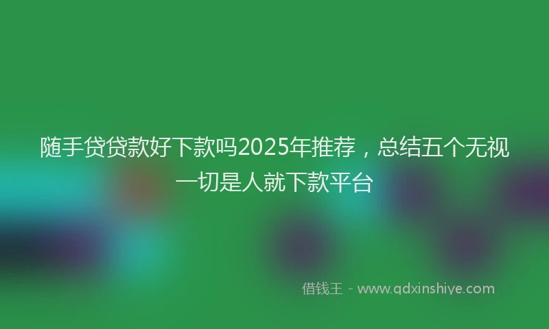 随手贷贷款好下款吗2025年推荐，总结五个无视一切是人就下款平台