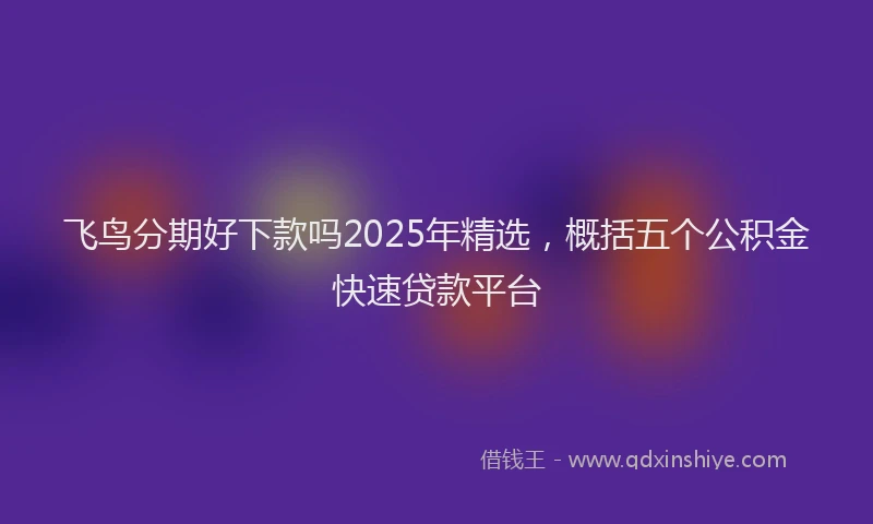 飞鸟分期好下款吗2025年精选，概括五个公积金快速贷款平台