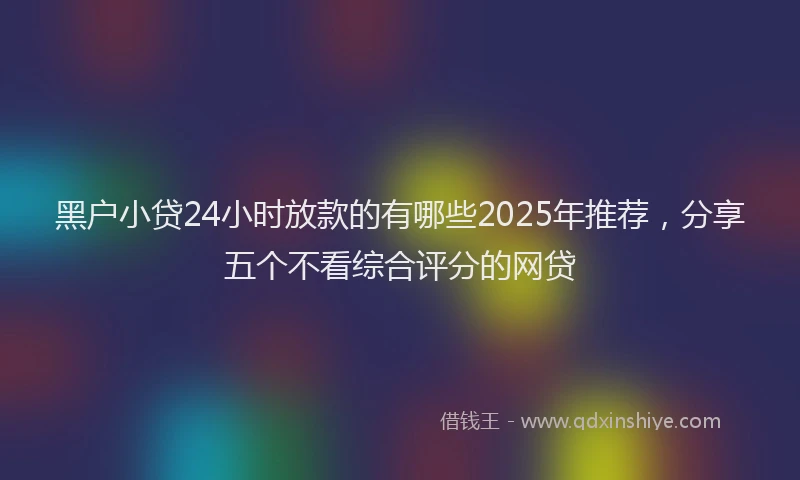 黑户小贷24小时放款的有哪些2025年推荐，分享五个不看综合评分的网贷
