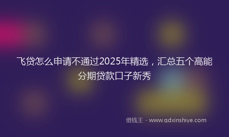 飞贷怎么申请不通过2025年精选，汇总五个高能分期贷款口子新秀