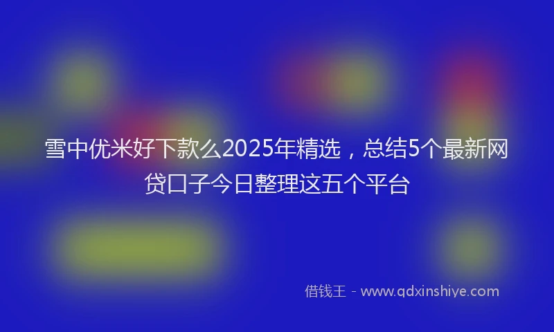 雪中优米好下款么2025年精选，总结5个最新网贷口子今日整理这五个平台
