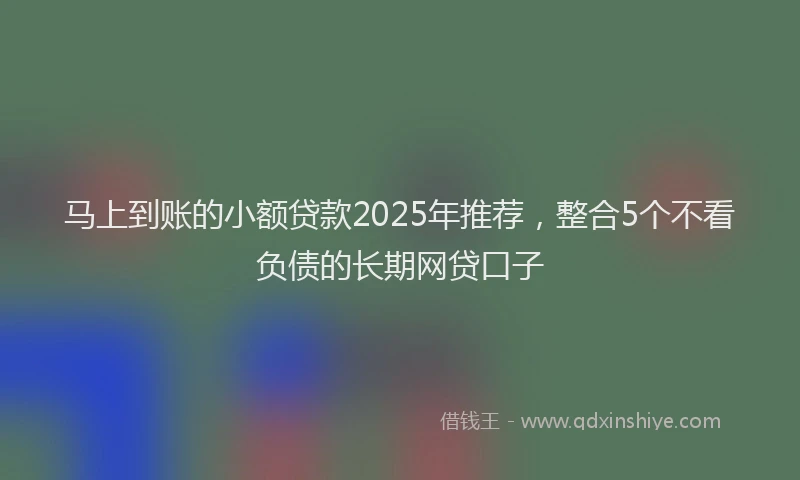 马上到账的小额贷款2025年推荐，整合5个不看负债的长期网贷口子