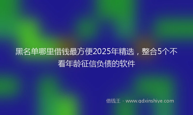 黑名单哪里借钱最方便2025年精选，整合5个不看年龄征信负债的软件