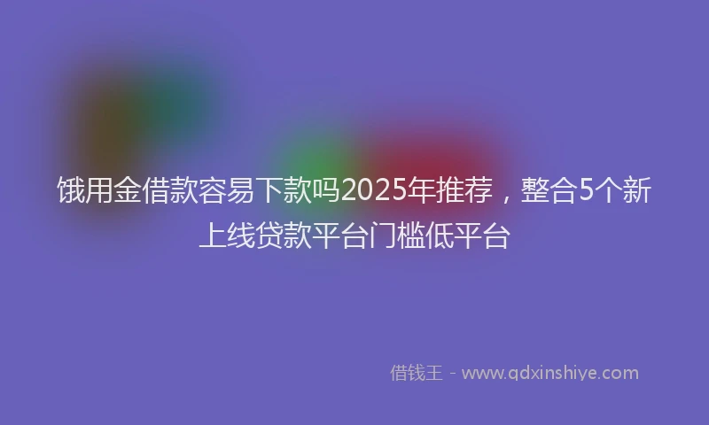 饿用金借款容易下款吗2025年推荐，整合5个新上线贷款平台门槛低平台