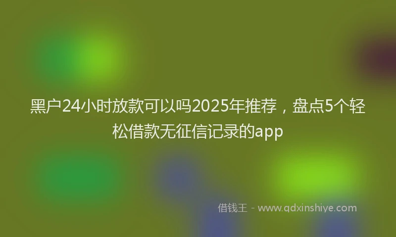 黑户24小时放款可以吗2025年推荐，盘点5个轻松借款无征信记录的app