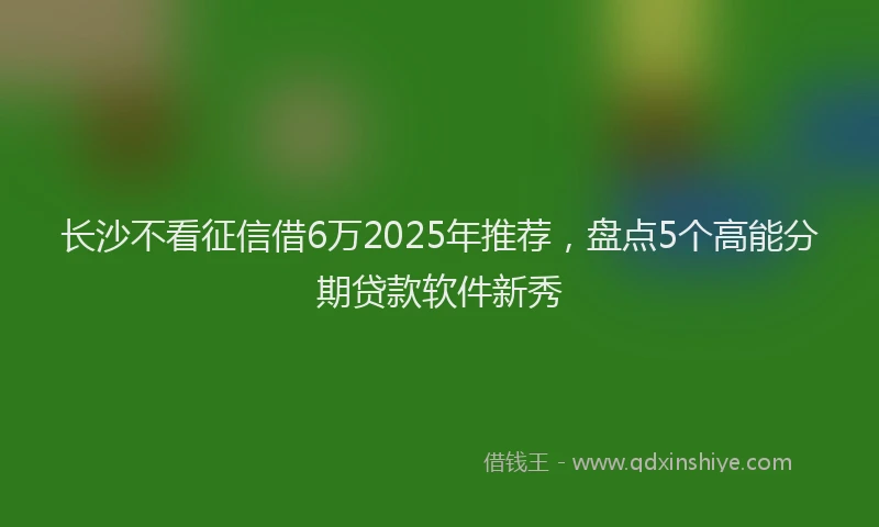 长沙不看征信借6万2025年推荐，盘点5个高能分期贷款软件新秀