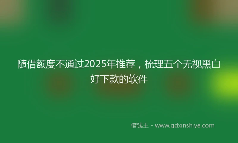 随借额度不通过2025年推荐，梳理五个无视黑白好下款的软件