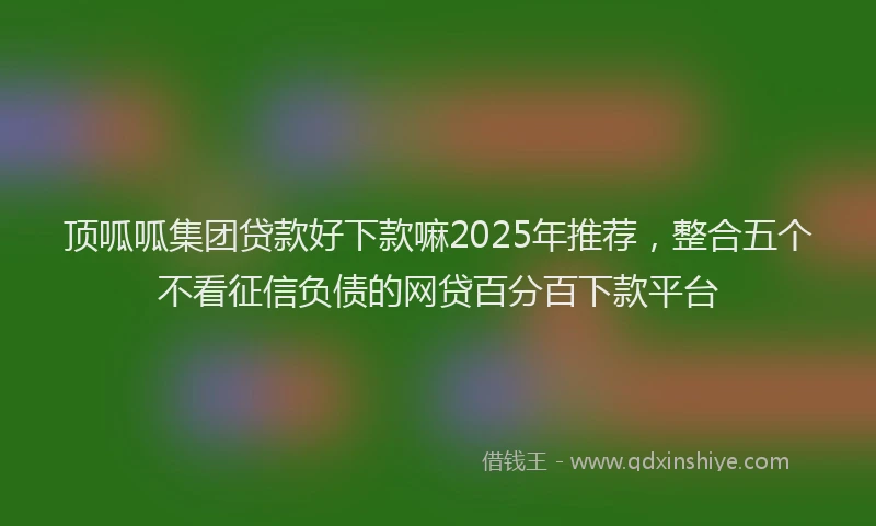 顶呱呱集团贷款好下款嘛2025年推荐，整合五个不看征信负债的网贷百分百下款平台