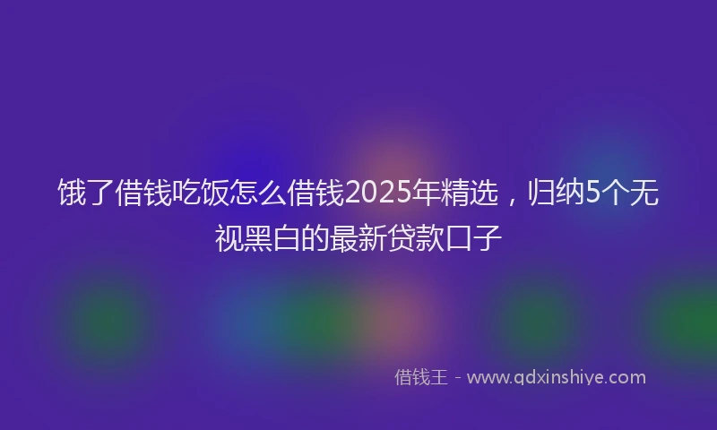 饿了借钱吃饭怎么借钱2025年精选，归纳5个无视黑白的最新贷款口子