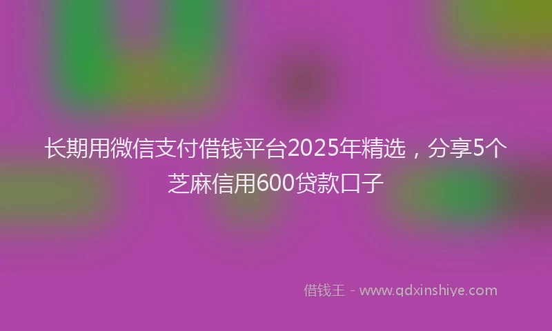 长期用微信支付借钱平台2025年精选，分享5个芝麻信用600贷款口子