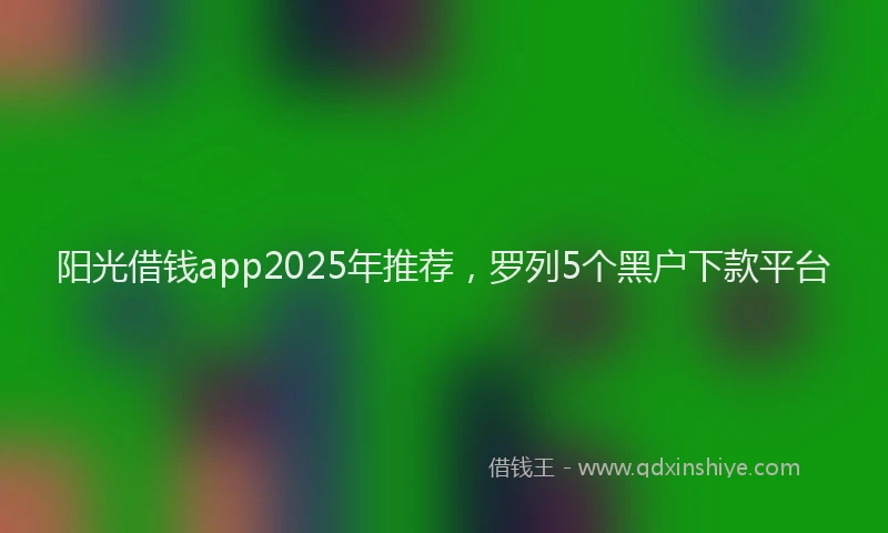 阳光借钱app2025年推荐，罗列5个黑户下款平台