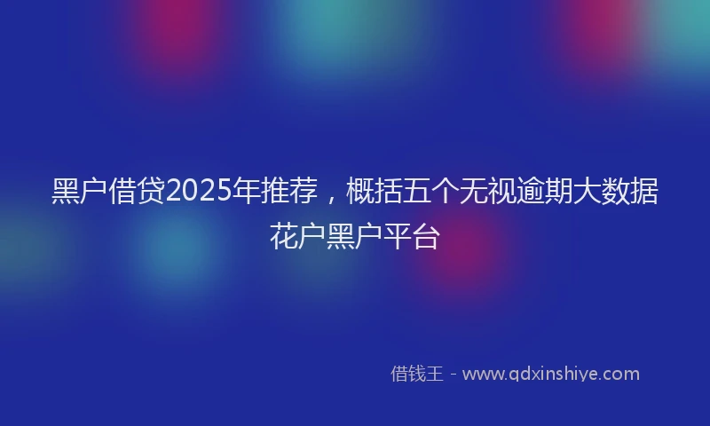 黑户借贷2025年推荐，概括五个无视逾期大数据花户黑户平台