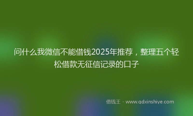 问什么我微信不能借钱2025年推荐，整理五个轻松借款无征信记录的口子