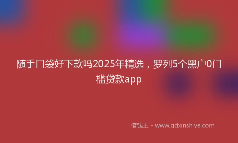 随手口袋好下款吗2025年精选，罗列5个黑户0门槛贷款app