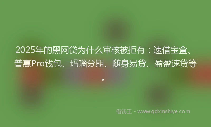 2025年的黑网贷为什么审核被拒有：速借宝盒、普惠Pro钱包、玛瑙分期、随身易贷、盈盈速贷等。