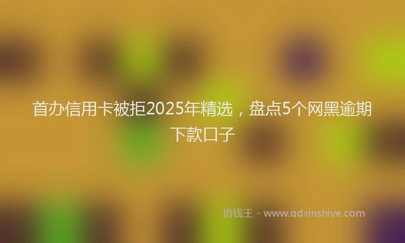 首办信用卡被拒2025年精选，盘点5个网黑逾期下款口子