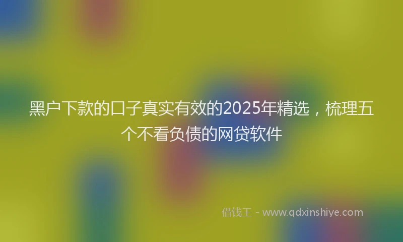 黑户下款的口子真实有效的2025年精选，梳理五个不看负债的网贷软件
