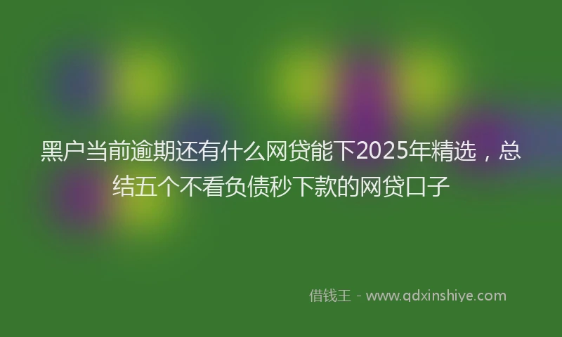 黑户当前逾期还有什么网贷能下2025年精选，总结五个不看负债秒下款的网贷口子