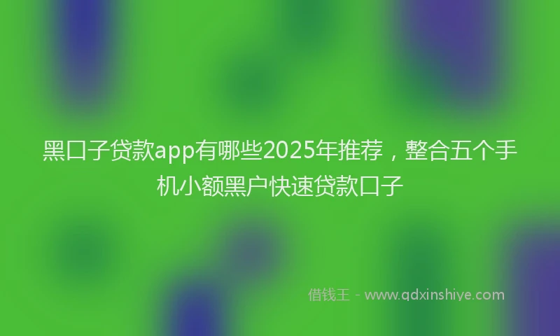 黑口子贷款app有哪些2025年推荐，整合五个手机小额黑户快速贷款口子