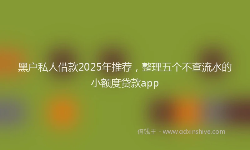 黑户私人借款2025年推荐，整理五个不查流水的小额度贷款app