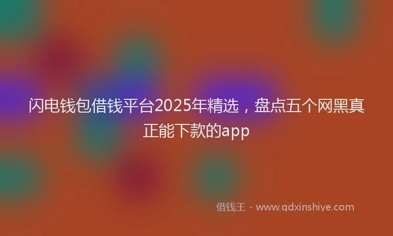 闪电钱包借钱平台2025年精选，盘点五个网黑真正能下款的app